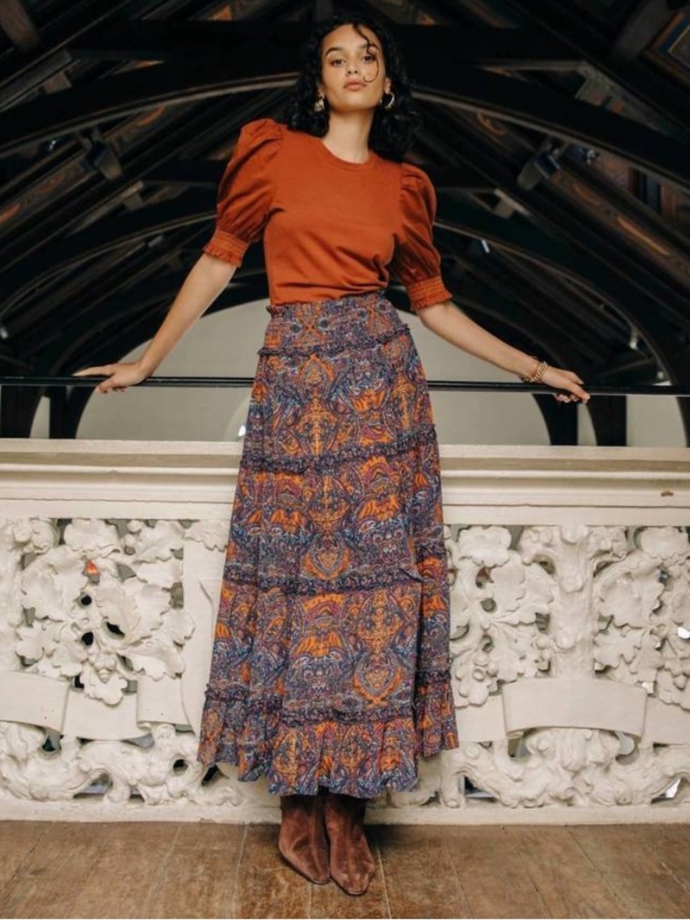 LOVE THE LABEL luelle skirt in dorian paisley size medium women’s